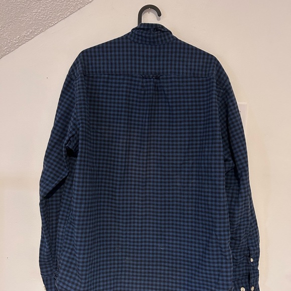 Navy Checkered Button Down Shirt - Picture 3 of 3